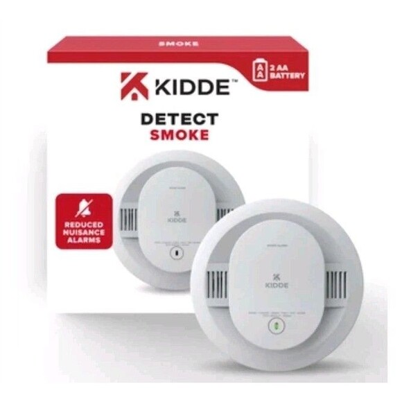 NEW Kidde Smoke Alarm Detector with Photoelectric Sensor LED Light AA Battery - Picture 1 of 3
